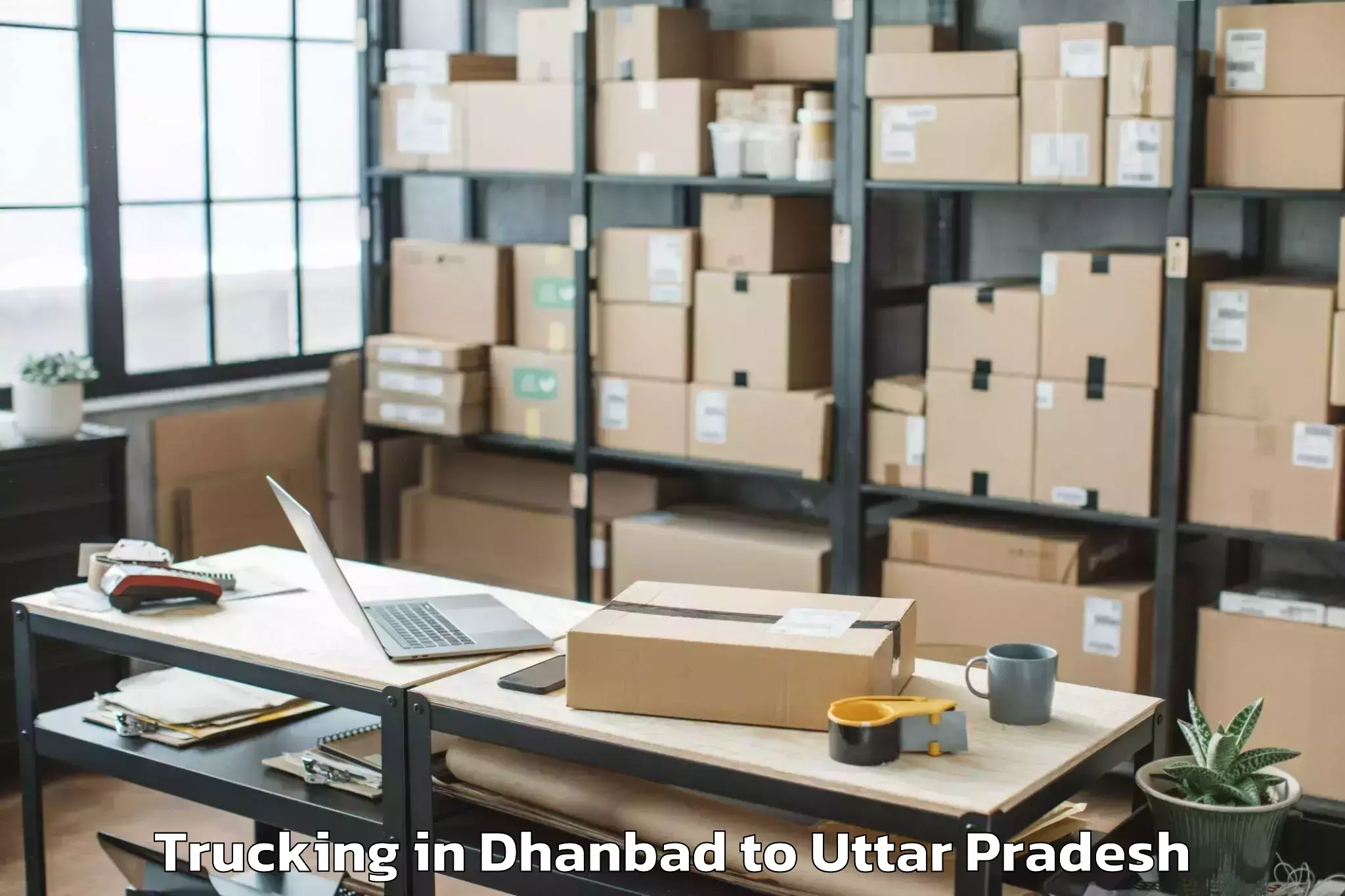 Easy Dhanbad to Malihabad Trucking Booking